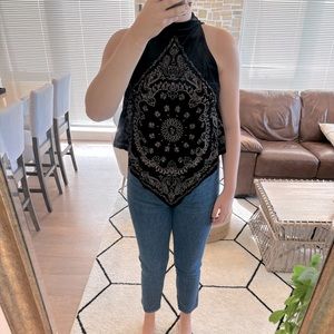 Velvet bandana embroidered Free People top!